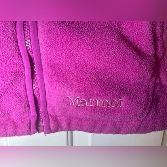 Marmot Woman’s Two Tone Pink Vest Fleece Size Medium Pink Fuschia Full Zip - Picture 5 of 10